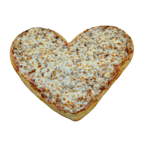 Heart-Shaped Cheese Pizza